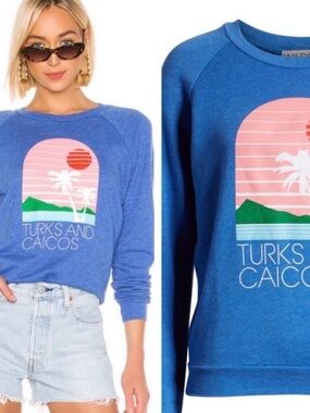 Wildfox Turks & Caicos Beach Jumper Sweatshirt Size Large Oversized NEW Tags